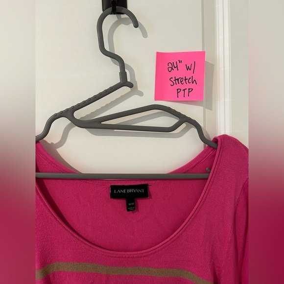 Lane Bryant Long Pink Stripe Sweater - Picture 9 of 9
